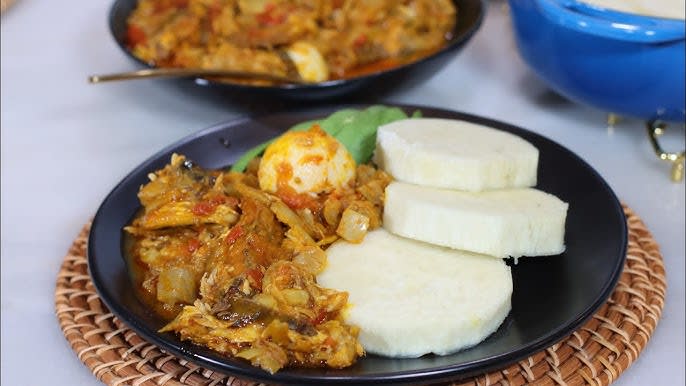 Boiled Yam Light Soup With Goat Meat