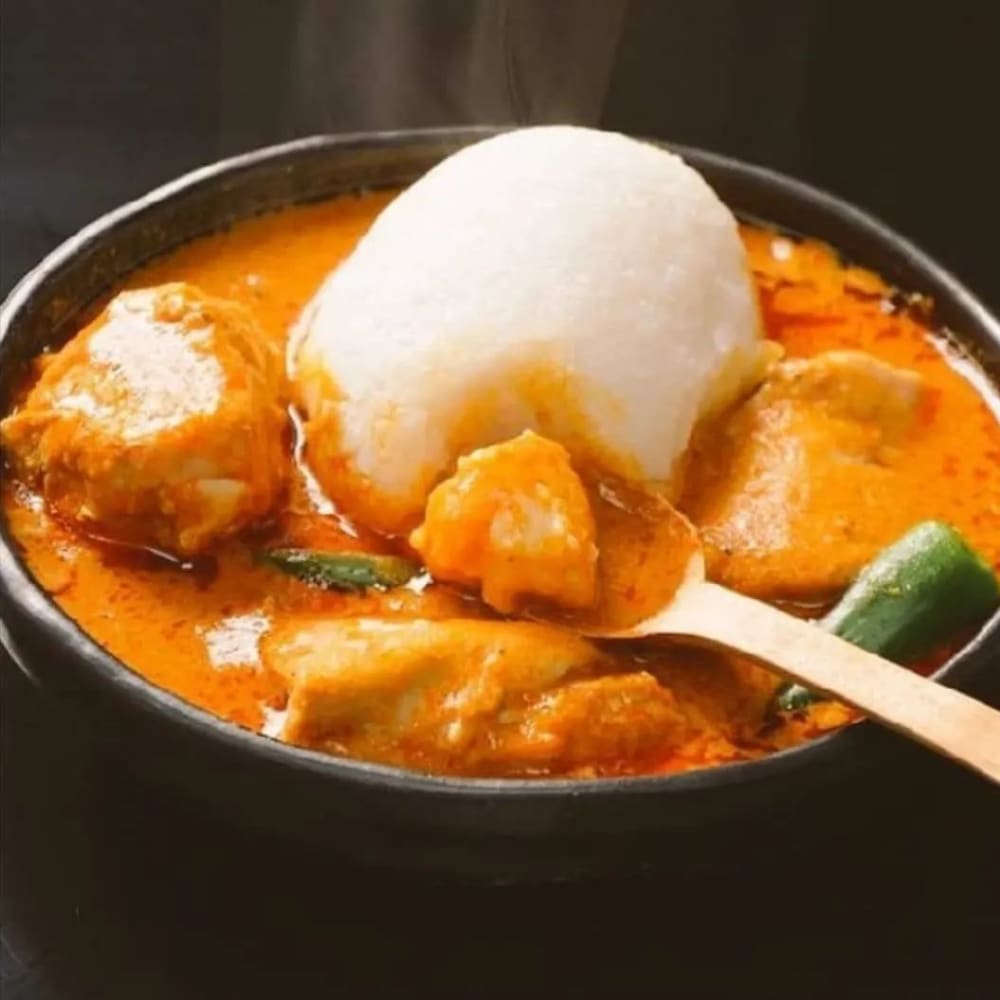 Banku And Palmnut Soup With Chicken