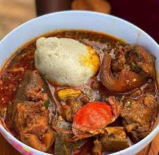 Banku and Okro Stew with Goat