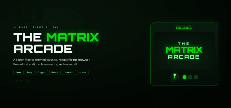 The Matrix Arcade cover