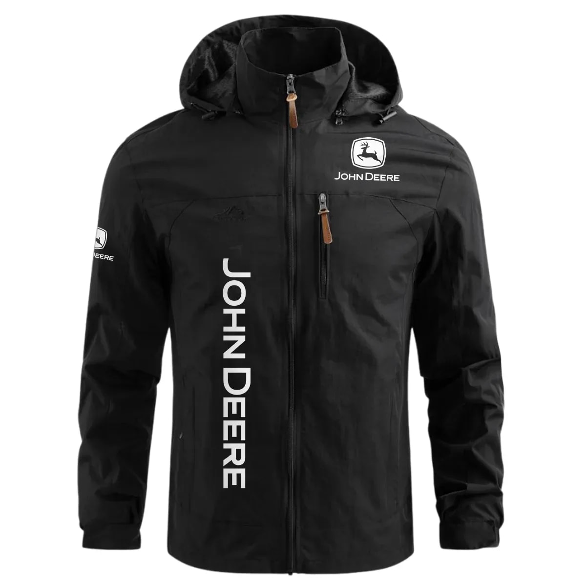 John Deere Exclusive Logo Waterproof Windbreaker Outdoor Jacket Detachable Hood