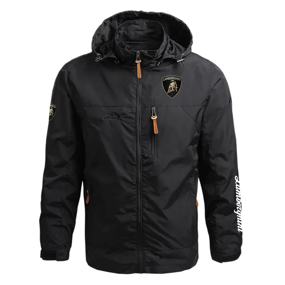 Lamborghini Exclusive Logo Waterproof Outdoor Jacket Detachable Hood