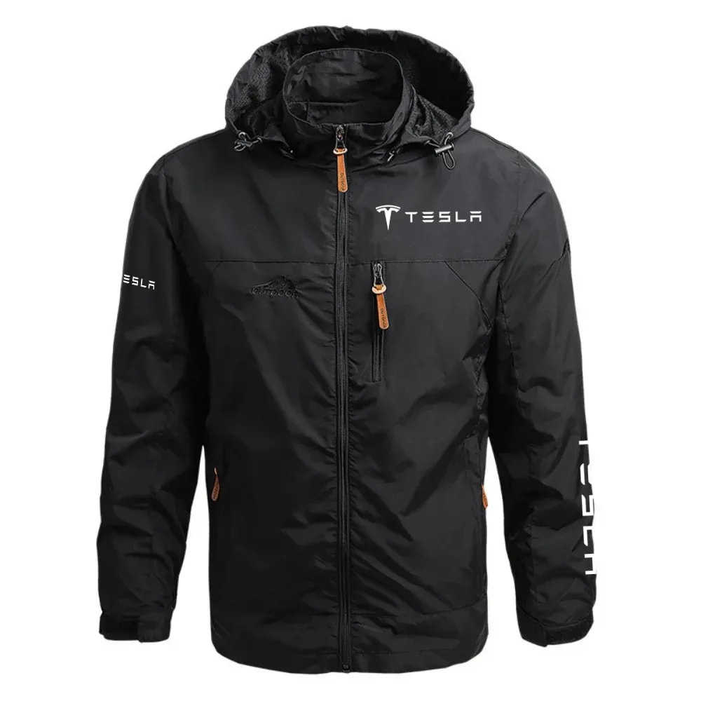 Tesla Exclusive Logo Waterproof Outdoor Jacket Detachable Hood