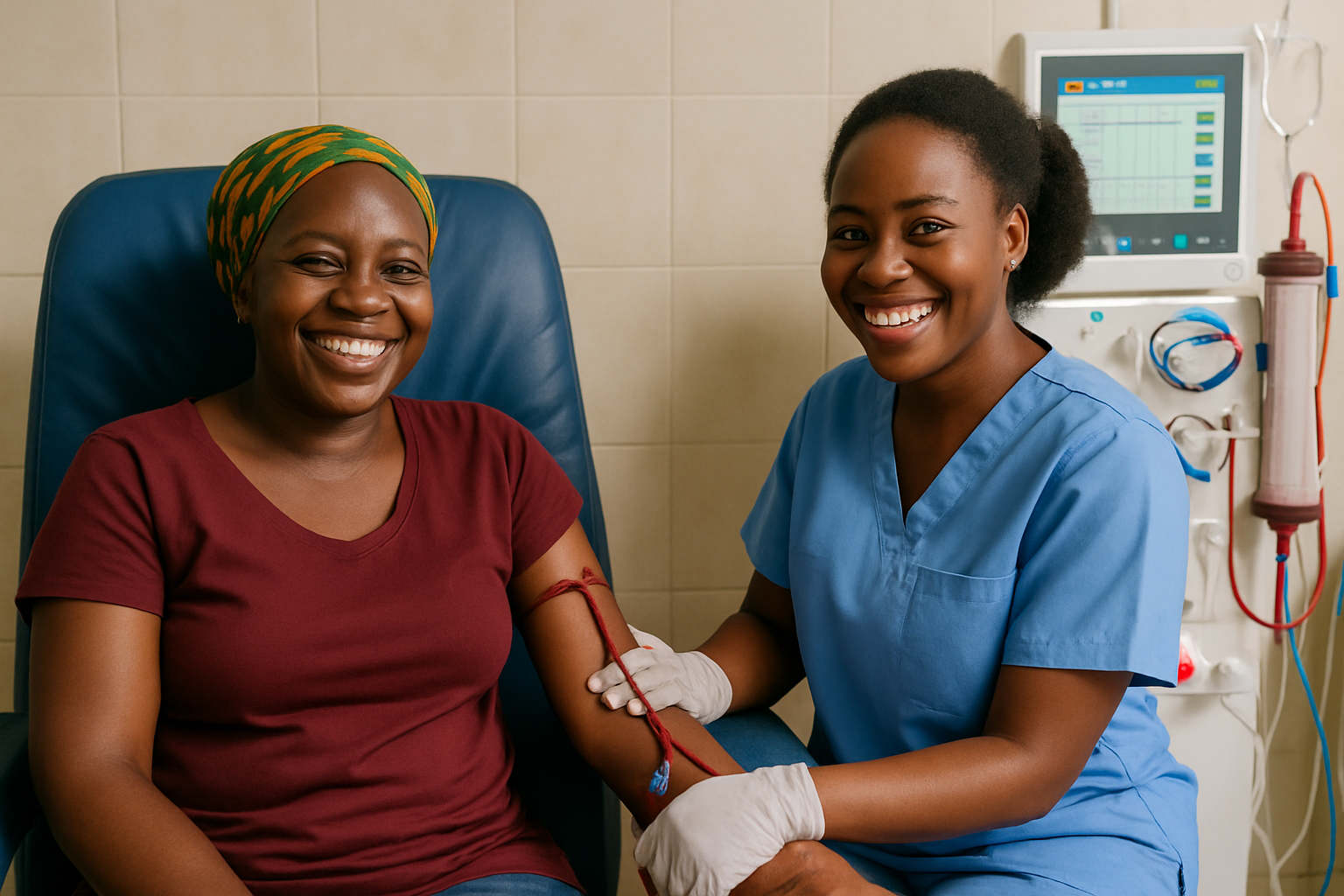 AKI patient receiving life-saving dialysis