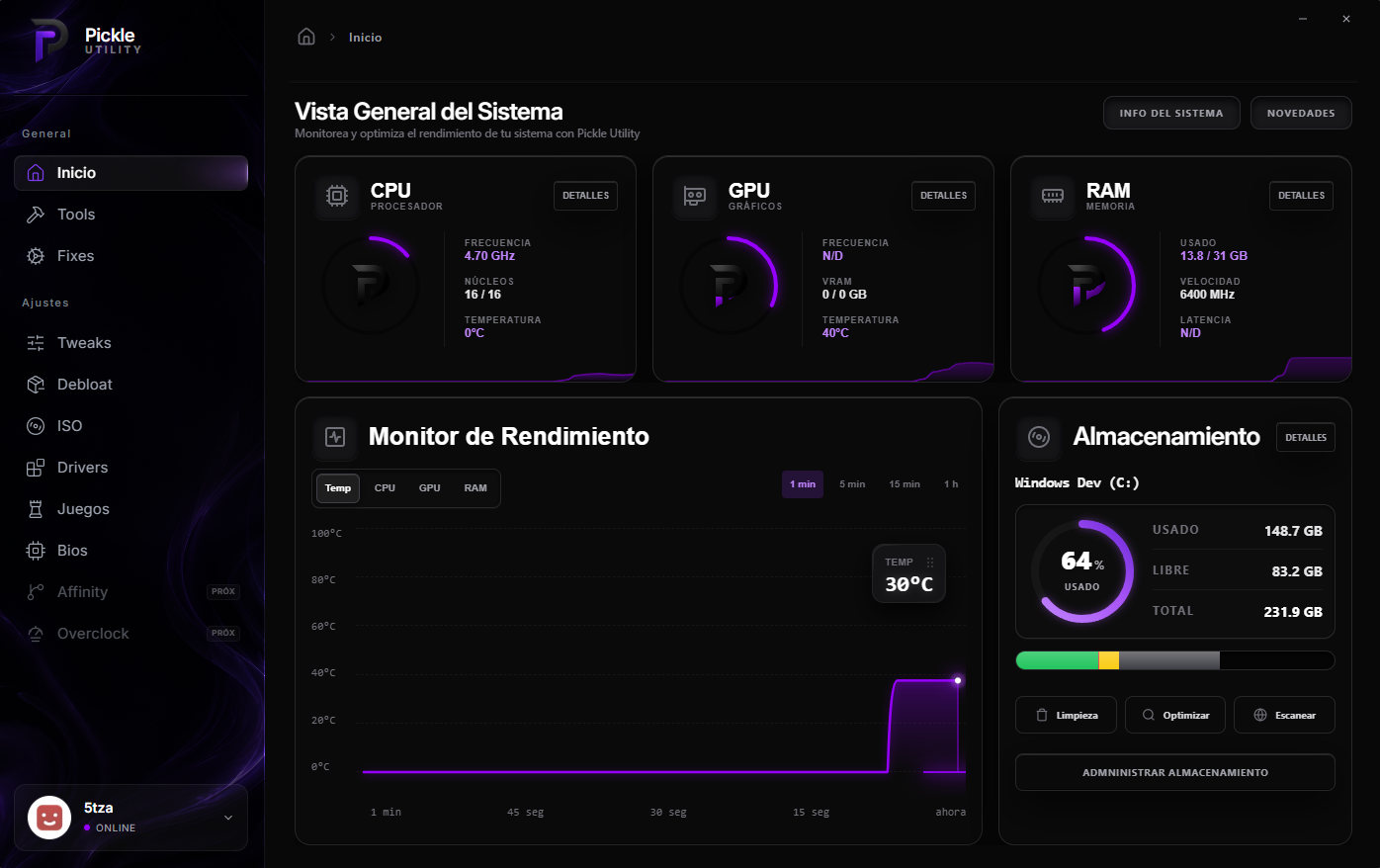 Pickle Lab — hoja de telemetría