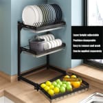 Secaplatos Rack Metálico 3 Niveles Regulable Negro El Gadget