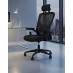 Silla Ergonómica de Oficina Negra con Soporte de Cabeza