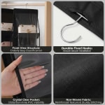 Organizador colgante de placard negro 6 bolsillos ropa y calzado