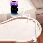 Soporte Celular Flexible Blanco 360° con Pinza Ajustable Manos Libres
