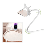 Soporte Celular Flexible Blanco 360° con Pinza Ajustable Manos Libres