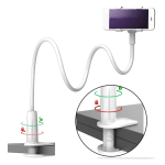 Soporte Celular Flexible Blanco 360° con Pinza Ajustable Manos Libres