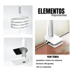 Soporte Celular Flexible Blanco 360° con Pinza Ajustable Manos Libres