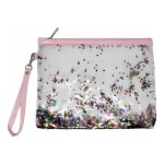 Cartera Sobre Mujer Transparente Lentejuelas Rosa Fiestas