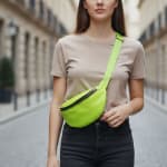 Riñonera Mujer Fluo Amarilla Snake Cuero Ecológico Doble Cierre