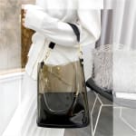 Bandolera Transparente Negra PVC con Porta Objeto - El toque de moda
