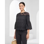 Camisa Blusa Broderie Mujer Manga 3/4 Romántica. Ideal primavera verano