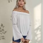 Blusa Blanca Manga Larga Semi Oxford Mujer Estilo Chic