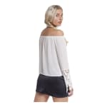 Blusa Blanca Bambula Hombros Caídos Acampanada, look versátil