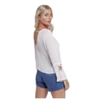 Blusa Manga Larga Blanca Viscosa Bambula Bordada Femenina