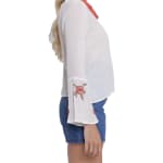 Blusa Manga Larga Blanca Viscosa Bambula Bordada Femenina