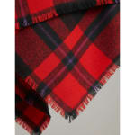 Poncho Bufanda Roja y Violeta - Abrigo Versátil de Diseño Único