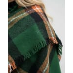 Mantón Poncho Bufanda Verde - Abrigo Versátil y Elegante Invierno