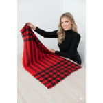 Mantón Poncho Bufanda Rojo y Negro para Invierno - Abrigo con Estilo