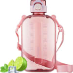 Botella Agua Deportiva Rosa 750ml con Correa Antiderrames