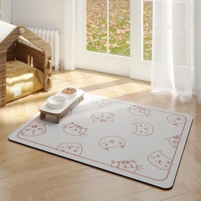Alfombra absorbente de diatomita para mascotas blanco