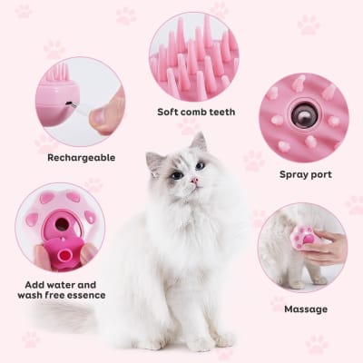 Cepillo a vapor 3 en 1 para mascotas: pelo limpio, sano y sin nudos