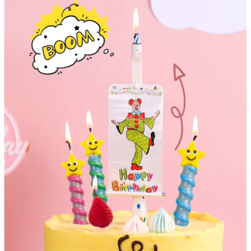 Vela Cumpleaños Payaso Sorpresa: ¡Magia y Alegría en Tu Torta!