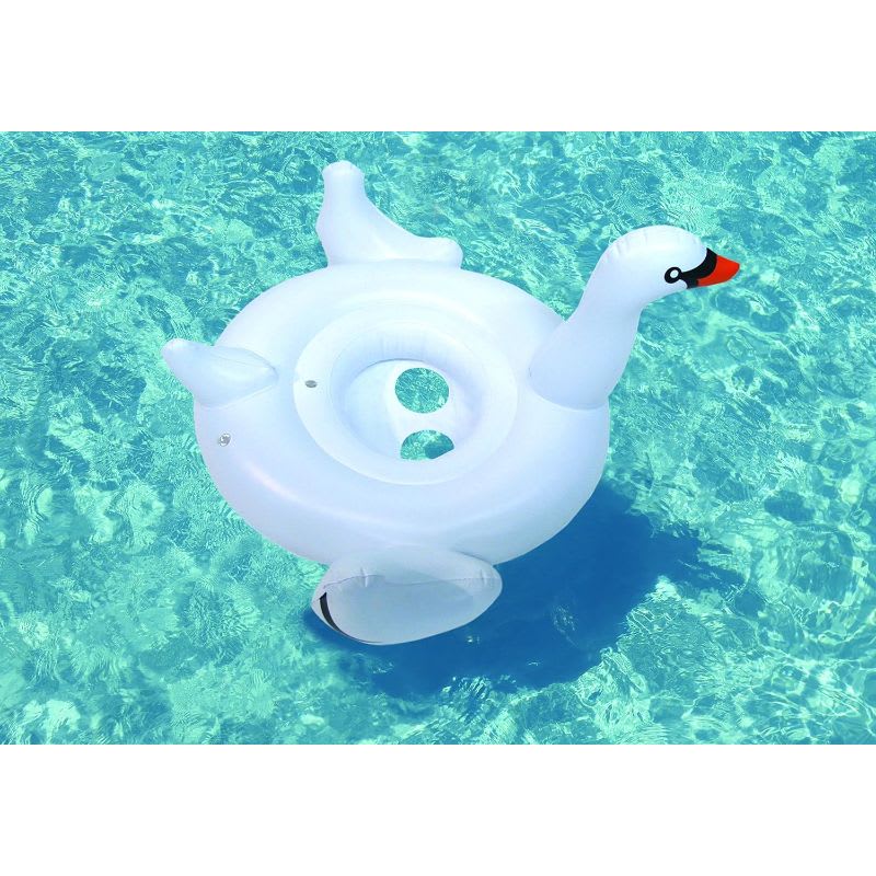 Flotador Inflable Cisne Bebés 80cm: ¡Diversión Segura en el Agua!