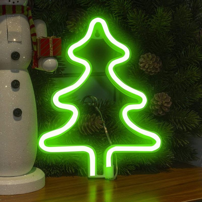 Lampara Led Colgante Arbol Navidad Verde 26cm, deco festiva