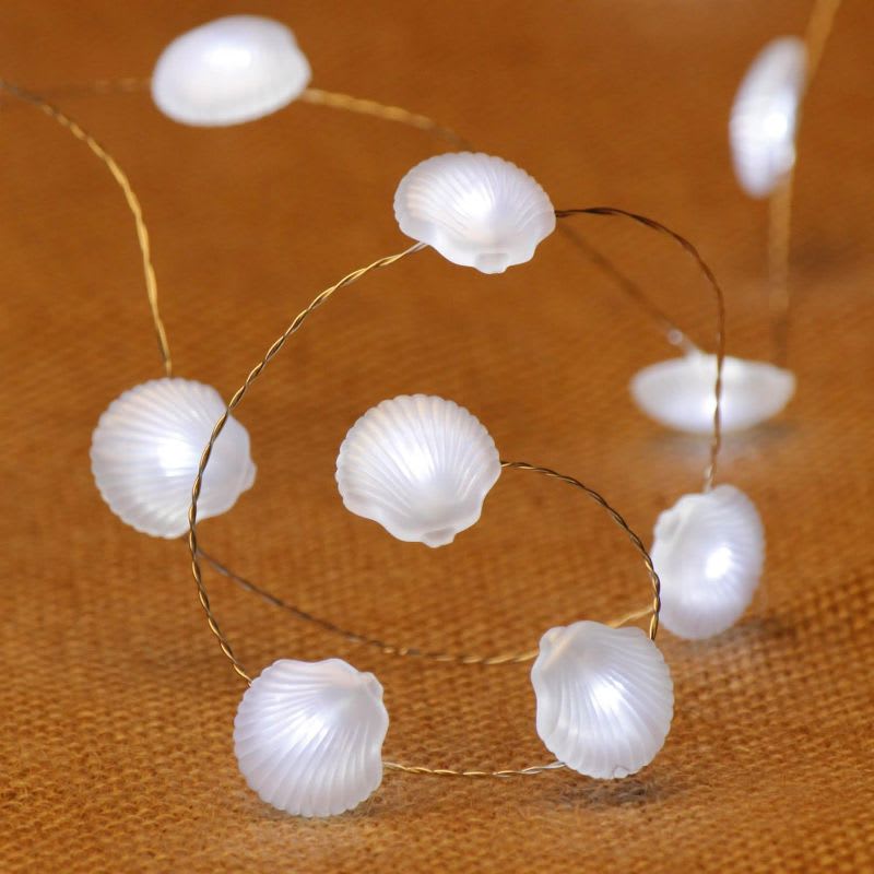 Tira de Luz Mini Ostras Blanco 1 Metro para Deco con pilas