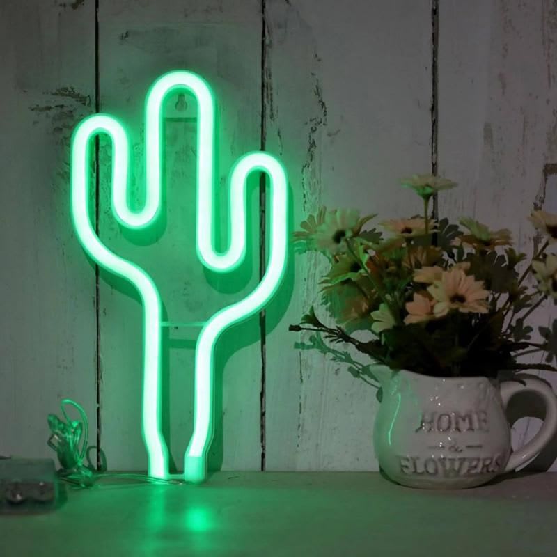Lámpara LED colgante cactus verde para decorar sin cables