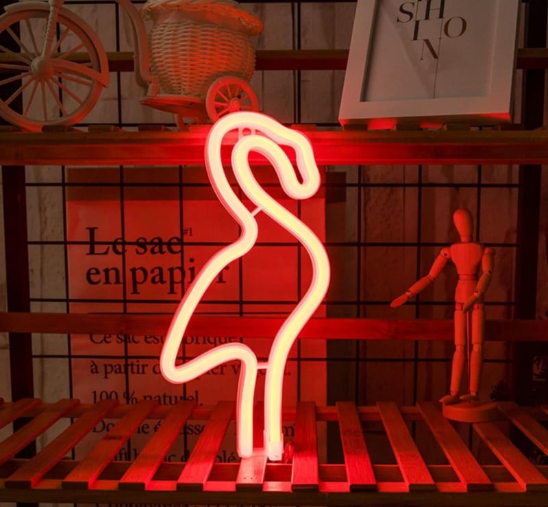 Lámpara Colgante LED Flamenco Rojo 23cm decoración sin cables