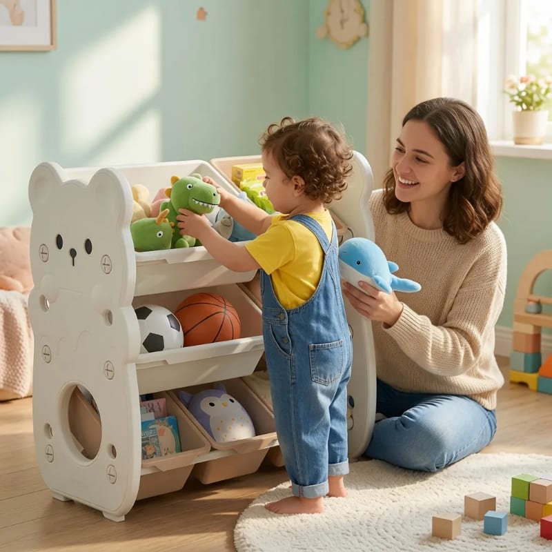Organizador Infantil Juguetes Osito 7 Espacios con Cajones