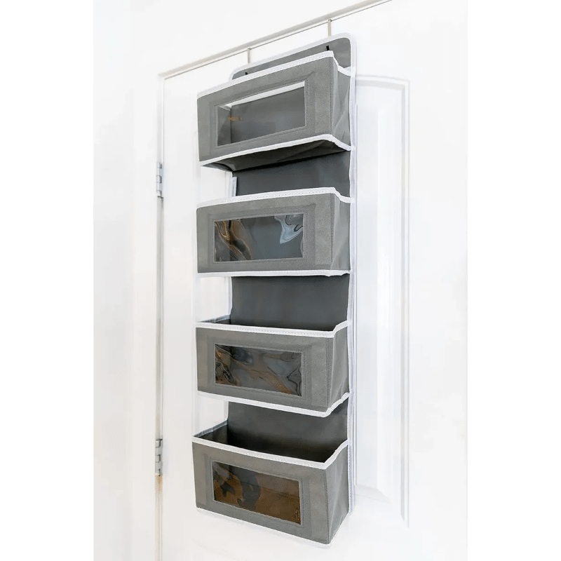 Organizador colgante de tela plegable 4 niveles para ropa y zapatos