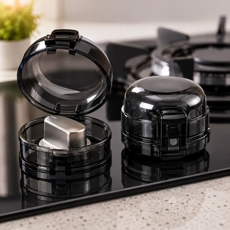 Protectores de perilla de cocina x4 Oscuro para seguridad infantil