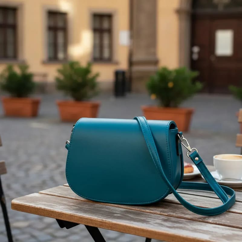 Cartera Bandolera Mini Bag Cuero Sintético Rígido con Pompón