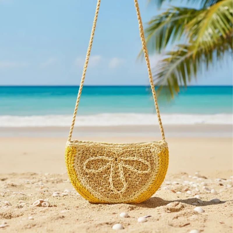Bandolera Tejida Mujer Diseño Limón - Ideal para Playa y Verano