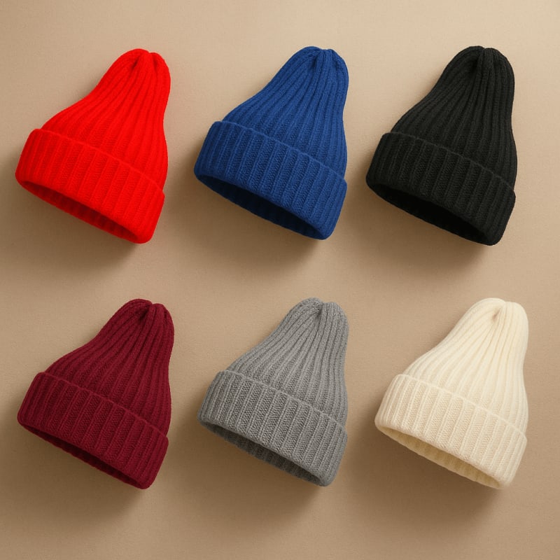 Gorro Beanie Clásico de Lana - 6 Colores Surtidos para Invierno