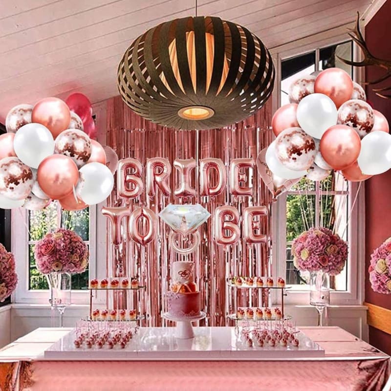 Set Globos BRIDE TO BE Rosa Gold para Despedida Impactante
