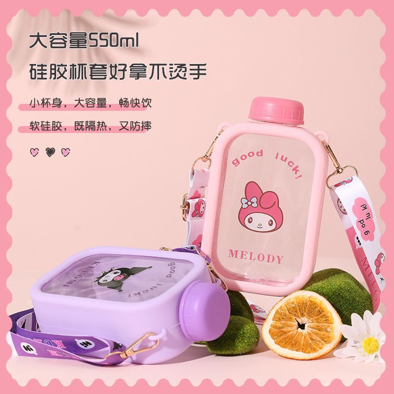 Botella infantil 550 ml personajes japoneses, hidratación divertida
