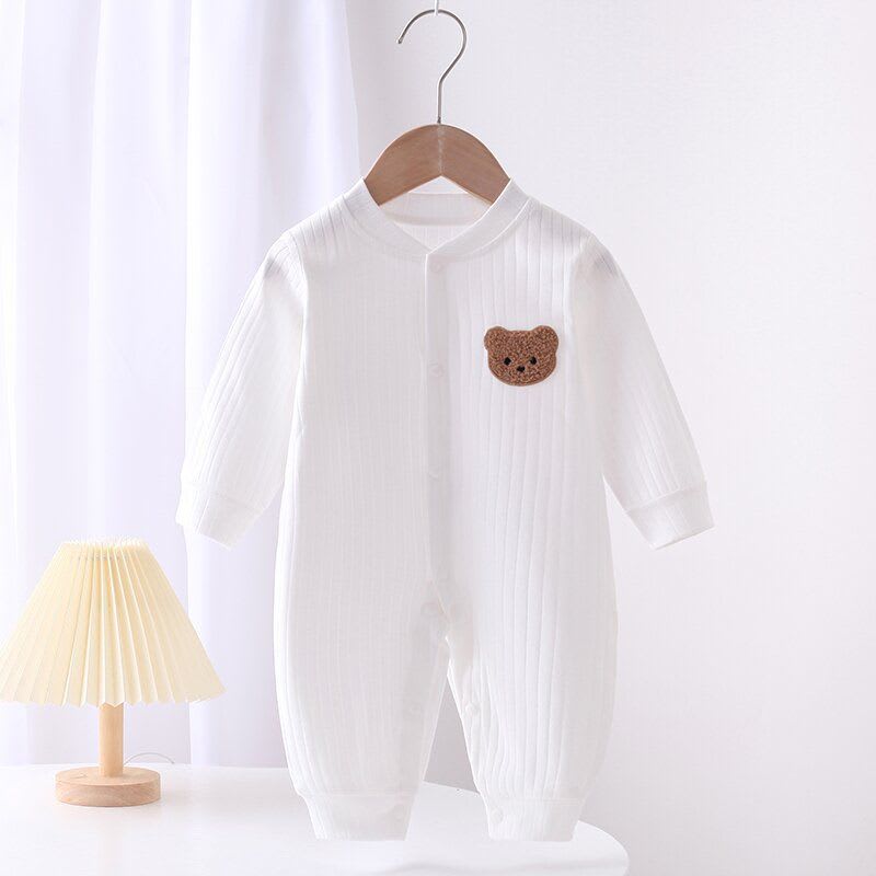 Body enterito bebe algodon puro crema 73cm para su comodidad