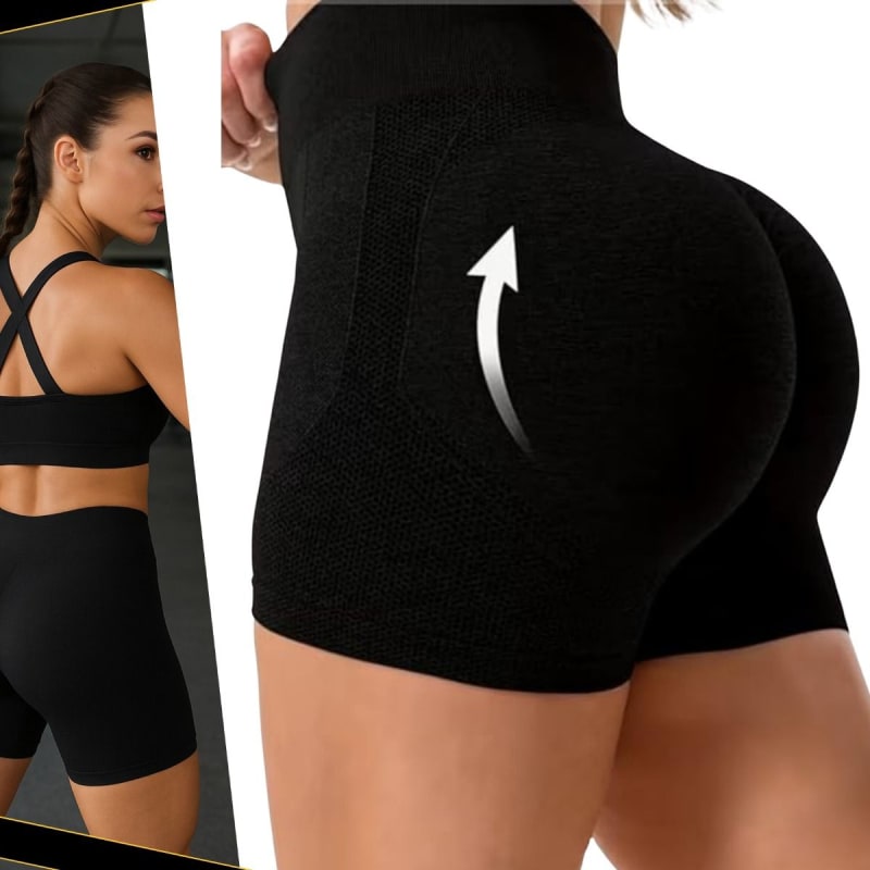Calza deportiva elevadora L/XL negra para entrenar fitness