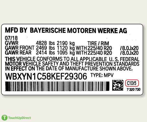 Bmw 3 Series Paint Code Location