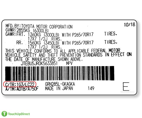 Toyota Touchupdirect - Auto Paint Color Code 218 Toyota Touchupdirect - Auto Paint Color Code 218