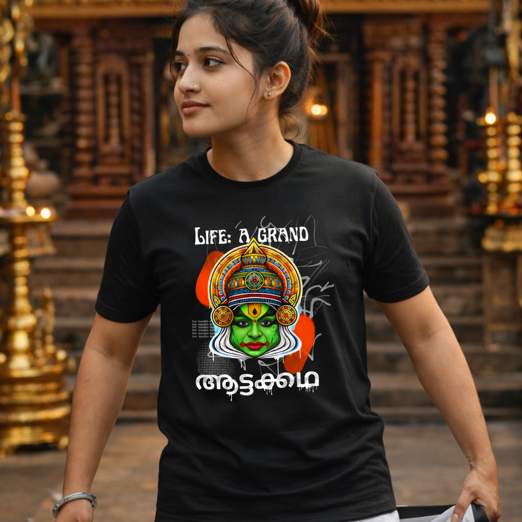 Life A Grand Aaatam | StyleFill.shop Printed T-Shirt | Black Tee's image 3