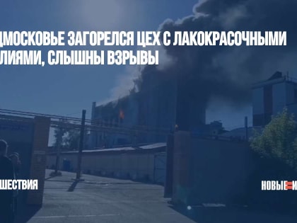 В Подмосковье загорелся цех с лакокрасочными изделиями, слышны взрывы